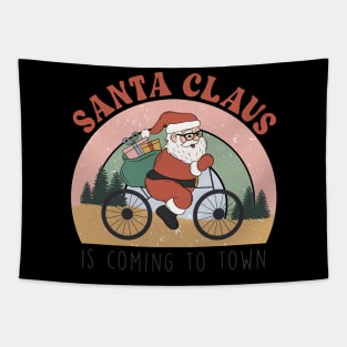 Santa Is Coming To Town Tapestry