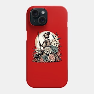 Samurai woman with flowers Phone Case