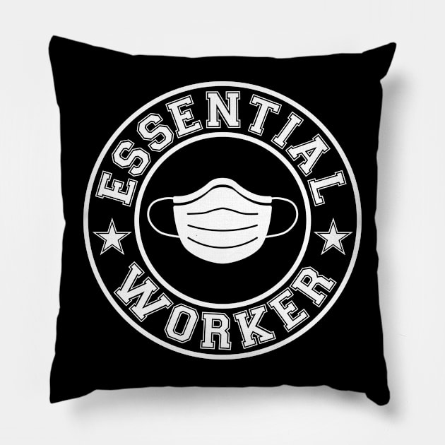 Essential Worker Wear Mask White Pillow by Shinsen Merch