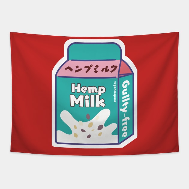 Hemp Milk Dairy Free Vegan Milk Tapestry by veganspace