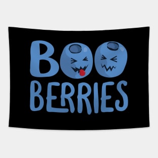 Boo Berries Funny Halloween Blueberries Tapestry