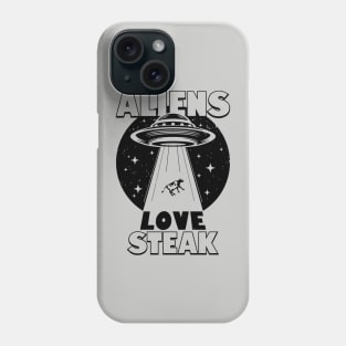 Funny Retro Vintage Alien UFO Steak Cow Abduction Meme Phone Case