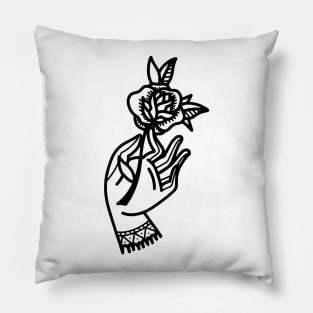 Hand and Rose Pillow