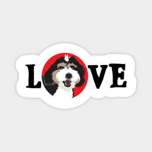 Love Bernedoodle Dog Magnet