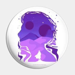 Paul Atreides on Arrakis, Double Exposure Minimalist Illustration Pin