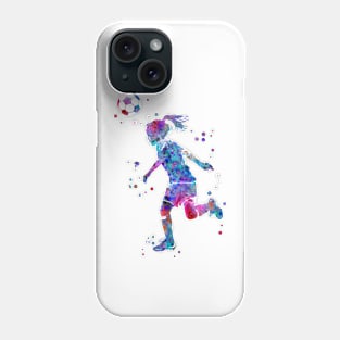 Soccer Player Little Girl Heading the Ball Phone Case