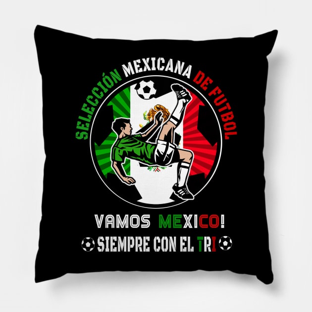 Playera Seleccion Mexicana de Futbol Vamos Mexico El Tri Pillow by soccer t-shirts