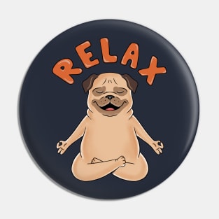 Dog Pug Relax Pin