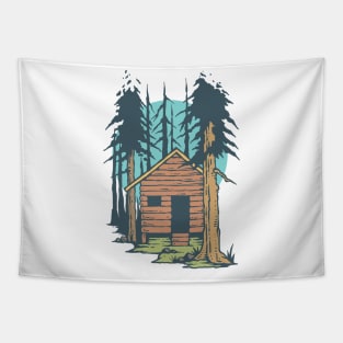 House in the Woods Tapestry