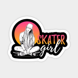 Vintage Skateboarding Stakeboar Girl Magnet