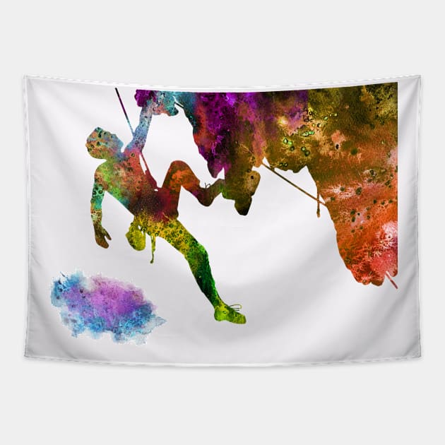 Rock climbing Tapestry by RosaliArt