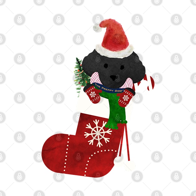 Cute Black Lab Puppy Christmas Stocking by emrdesigns