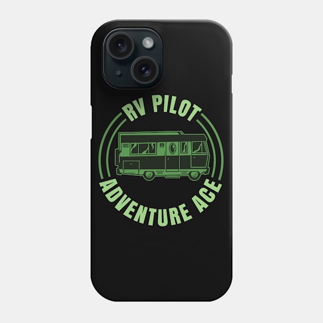 RV Pilot Adventure Ace, Retro Vintage Recreational Camper Vehicle Phone Case by CharJens