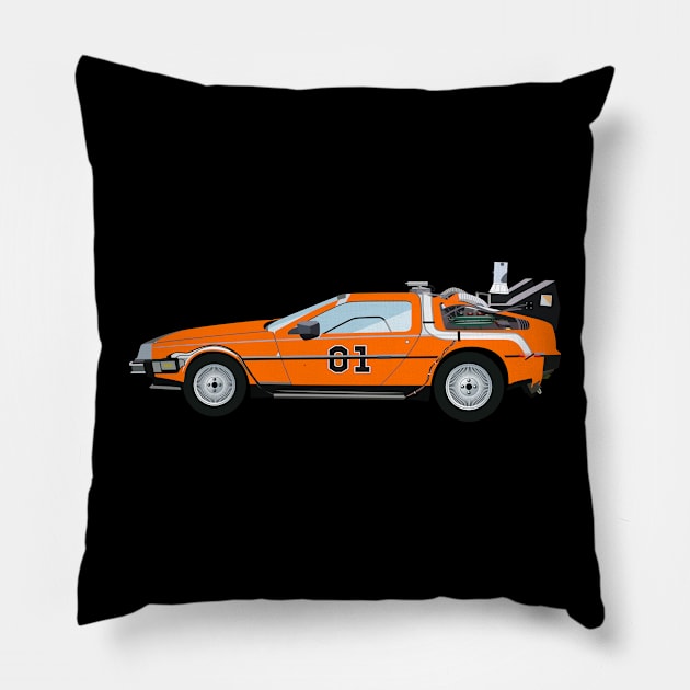 General Lee BTTF Delorean Pillow by RetroZest