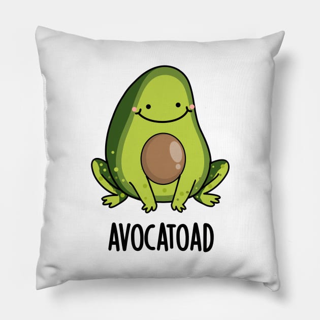 Avocatoad Funny Avocado Toad Pun Pillow by punnybone