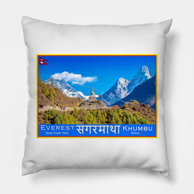 Everest Base Camp Trekking Pillow by geoffshoults