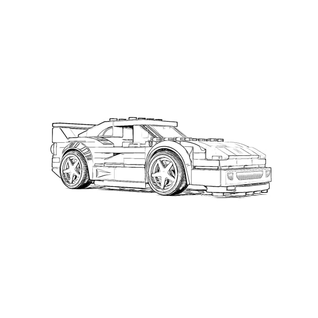 F40 Brick Wireframe by Auto-Prints