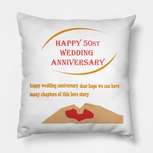 happy 50st wedding anniversary Pillow