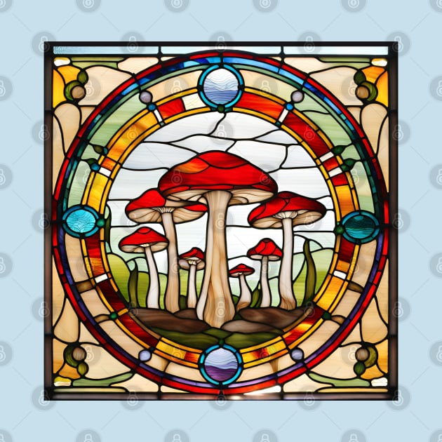 Red Mush Flush Stained Glass by Xie