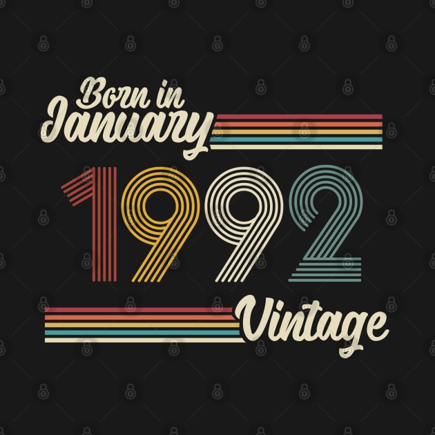 Vintage Born in January 1992 by Jokowow