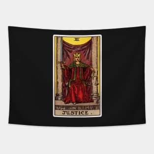 II. Justice Tarot Card Tapestry