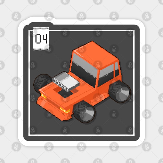 04 - Pixel Cars - Little Orange Magnet by Kenox