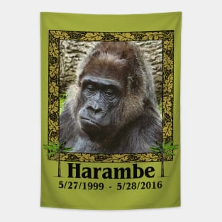 Harambe Memorial We Love You Rest In Peace Tapestry