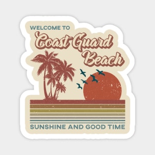 Coast Guard Beach - Coast Guard Beach Retro Sunset Magnet