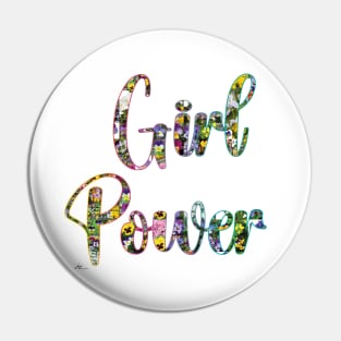 Girl Power flower Design Pin