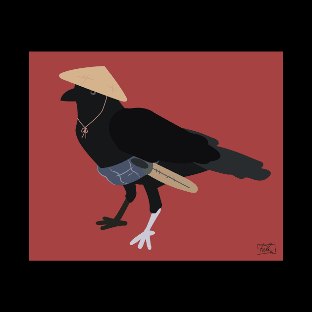 Samurai Crow by sharkberry