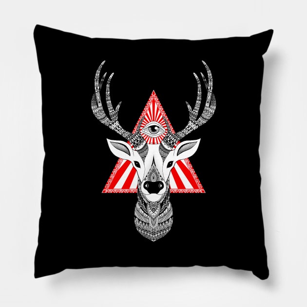 Zoo et Be - Mystical Dear Pillow by Art_et_Be