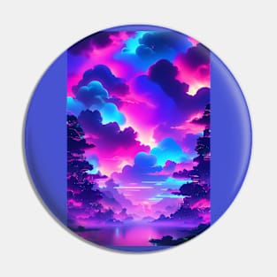 Fantasy neon clouds aesthetic Pin