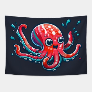 Cute red octopi Tapestry