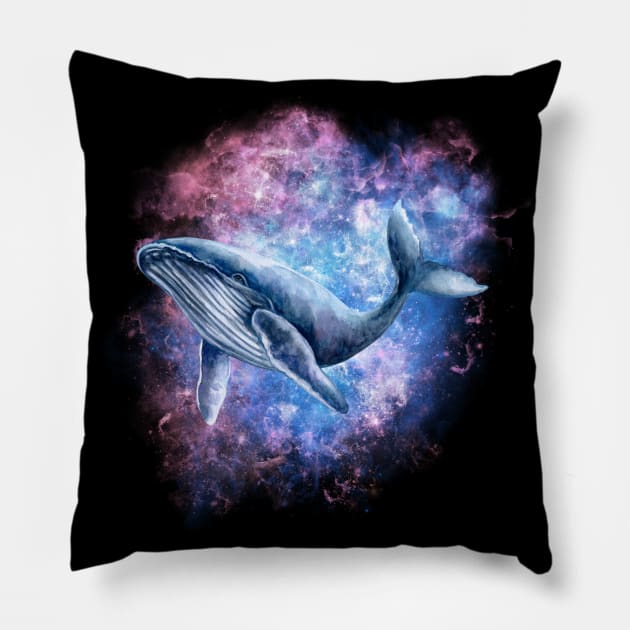 Space Whale Pillow by Zero Pixel