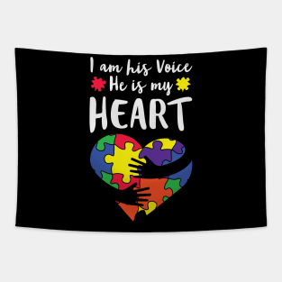 I Am His Voice He IS My Heart - Autistic Son Tapestry