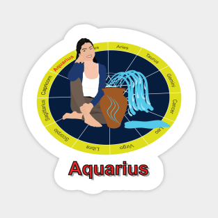 Representation of the zodiac sign of Aquarius Magnet