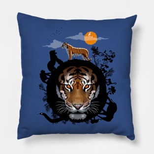 Circle Jungle Tiger Pillow