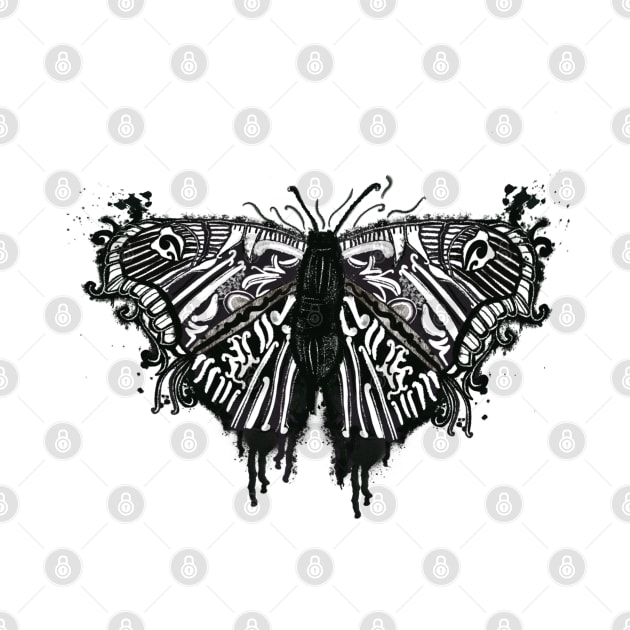 Butterfly black tattoo design illustration by GULSENGUNEL