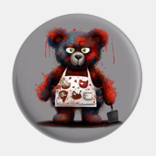 Dripping Paint Teddy Red Pin