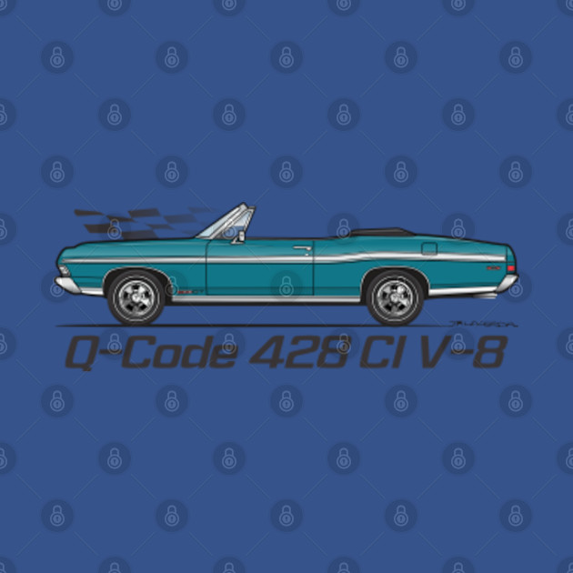 Disover Q-Code 428-Gulfstream Aqua - 68 Galaxie Convertible - T-Shirt