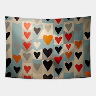 Happy Hearts MCM Pattern Tapestry