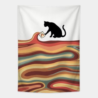 Rainbow cat 1 milk drop Tapestry