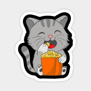 Popcorn Pawty: Cat-Inspired Popcorn Set Magnet