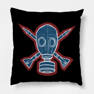 Gas Mask & Crossed Missiles Pillow