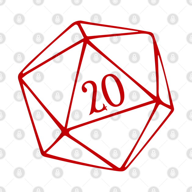 D20 Roleplaying Dice Dungeon Master RPG Red by RetroGeek