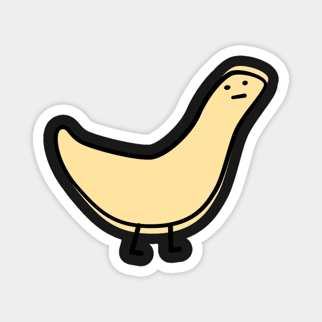 Cute Silly Simple Minimalist Pastel Yellow Bird Duck Thing Yellow Pattern Magnet by Charredsky