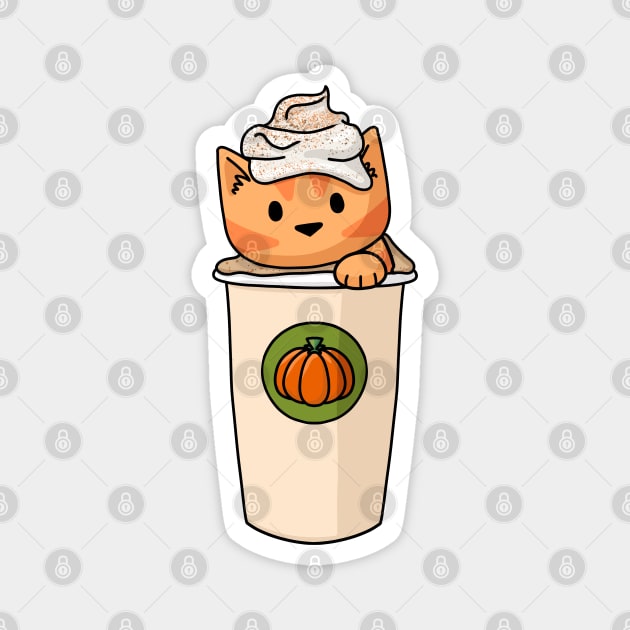 Pumpkin Spice Catte Magnet by Doodlecats 