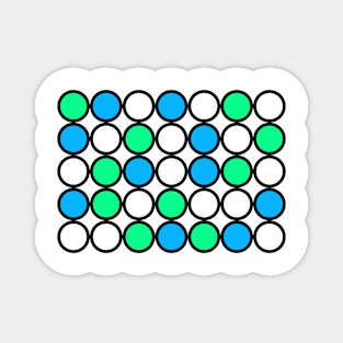 Abstract circle pattern grid with blue and green colours - illustration Magnet