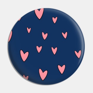 Kawaii Pastel Hearts - Navy Pin