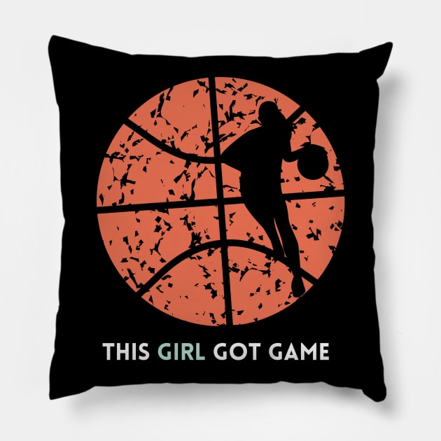 This girl got game colors Pillow by High Altitude